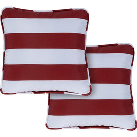 Striped Indoor/Outdoor Throw Pillow Set of 2 - Red