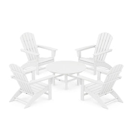 Nautical Five-Piece Adirondack Chair Conversation Set - White