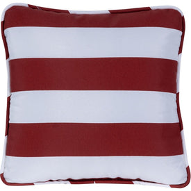 Striped Indoor/Outdoor Throw Pillow - Red