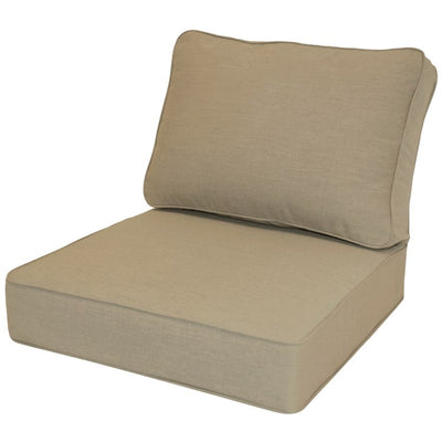 Product Image: 25" L x 25.5" W x 5" D Seat Cushion and 25 W x 18" H x 5" D Back Cushion Welted Deep Seating Set - Spectrum Mushroom
