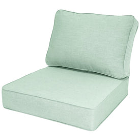 25" L x 25.5" W x 5" D Seat Cushion and 25 W x 18" H x 5" D Back Cushion Welted Deep Seating Set - Canvas Spa