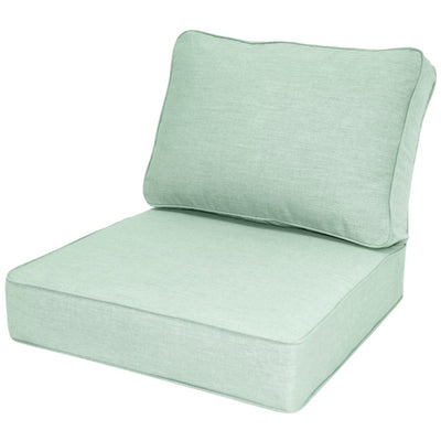 Product Image: 25" L x 25.5" W x 5" D Seat Cushion and 25 W x 18" H x 5" D Back Cushion Welted Deep Seating Set - Canvas Spa