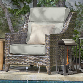 24" L x 26.5" W x 5.5" D Seat Cushion and 24" W x 25.5" H x 5" D Back Cushion Deep Seating Set - Canvas Granite
