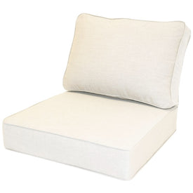25" L x 25.5" W x 5" D Seat Cushion and 25 W x 18" H x 5" D Back Cushion Welted Deep Seating Set - Canvas Canvas