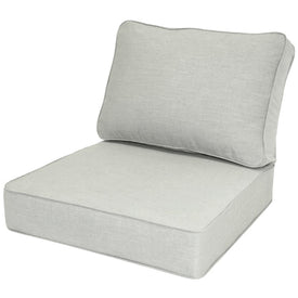 25" L x 25.5" W x 5" D Seat Cushion and 25 W x 18" H x 5" D Back Cushion Welted Deep Seating Set - Canvas Granite