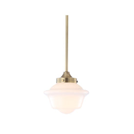 Kurtz 7.2" Single-Light Pendant - Brass Gold and White