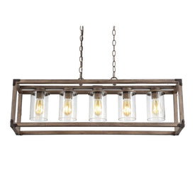 Zeniba Five-Light LED Linear Pendant - Brown