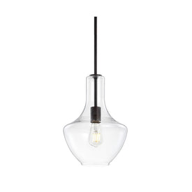 Watts Single-Light Pendant - Oil Rubbed Bronze and Clear