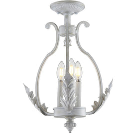 Austen Three-Light Flush Mount Ceiling Fixture - Antique White