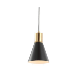 Apollo Single-Light Pendant - Black and Brass Gold