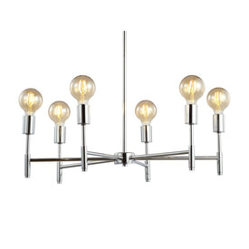 Turing Six-Light Chandelier - Chrome