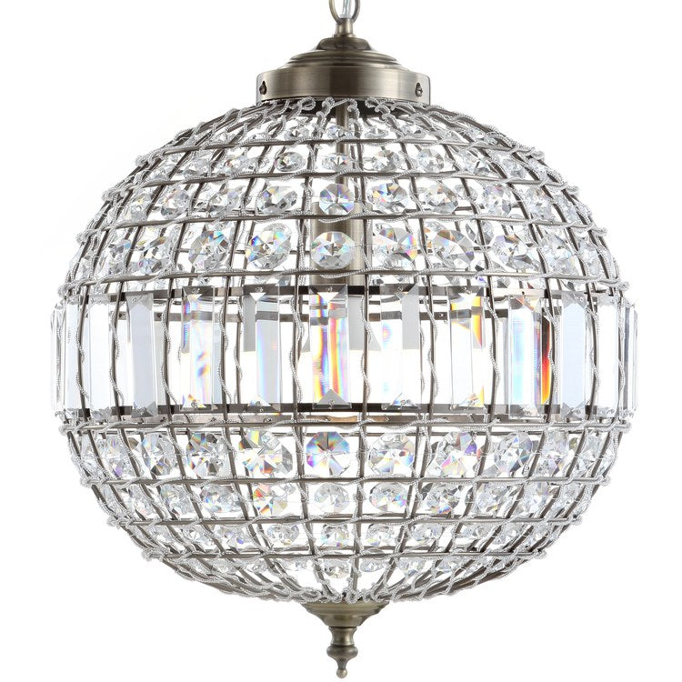 Georgina 16" Single-Light Pendant - Antique Brass and Clear | Riverbend ...
