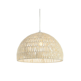 Campana Single-Light Woven Rattan Pendant - Cream