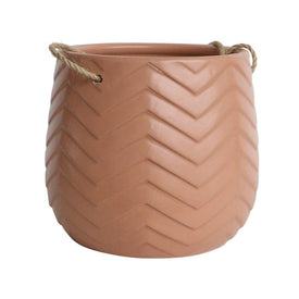 6" Chevron Hanging Planter - White