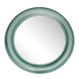 36" Round Metal Wall Mirror - Turquoise