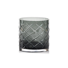 Mariel 6" Tall Hand-Cut Glass Vase/Candle Holder