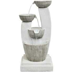 42.5" Contemporary Basin Indoor/Outdoor Garden Fountain with LED Lights for Patio, Deck, Porch