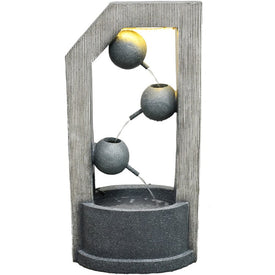 40" Three-Tier Modern Art Indoor/Outdoor Garden Fountain with LED Lights for Patio, Deck, Porch