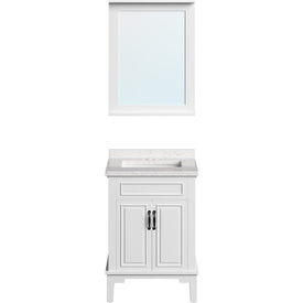 Lanesboro 24" Single Bathroom Vanity Cabinet with Top, Sink, and Wall Mirror - White