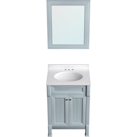 Callimont 24" Single Bathroom Vanity Cabinet with Top, Sink, and Wall Mirror - Blue