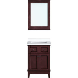 Bedford 24" Single Bathroom Vanity Cabinet with Top and Sink - Brown