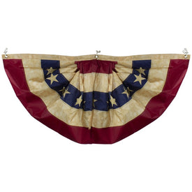 Patriotic Americana Tea-Stained 24" x 48" Pleated Bunting Flag