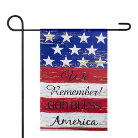 We Remember! Patriotic Americana 12.5" x 18" Outdoor Garden Flag
