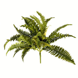 19" Green Boston Fern Bushes with 24 Leaves 3-Pack