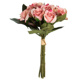 10" Artificial Pink Rose Bundle 3-Pack