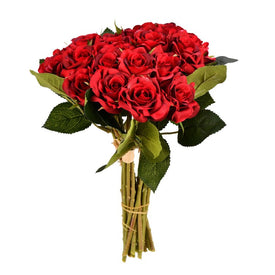 10" Artificial Red Rose Bundle 3-Pack