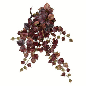 28" Burgundy Grape Leaf Hanging Bushes 2-Pack