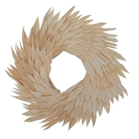 17" Natural Preserved Bleached Palm Sun Wreath