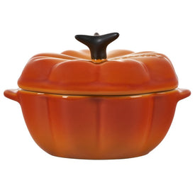 4-Quart Pumpkin Cast Iron Cocotte with Stainless Steel Figural Knob - Persimmon