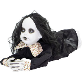 29" Creepy Dawn the Animated Crawling Zombie Girl Indoor/Outdoor Battery-Operated Halloween Decoration