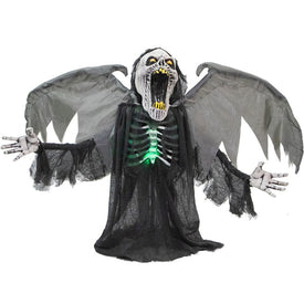 29.5" Gabriel the Animated Winged Reaper Indoor/Outdoor Battery-Operated Halloween Decoration