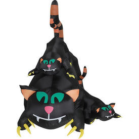 5' Inflatable Pre-Lit Black Cat Trio