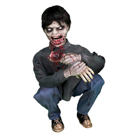 Limb Eating Zombie Boy by Tekky Indoor/Covered Outdoor Premium Plug-In/Battery Operated Halloween Animatronic