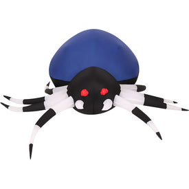 6' Inflatable Blue Spider with Multi-Color Disco Lights