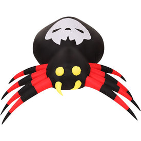 6' Inflatable Black and Red Spider with Multi-Color Disco Lights