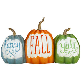 15.5" Pumpkin Trio 'Happy Fall Y'all' Autumn Harvest Sign