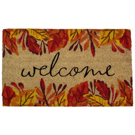 Leafy Fall Harvest "Welcome" 18" x 30" Doormat