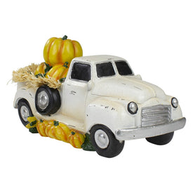 11.25" Truck Full of Pumpkins and Hay Thanksgiving Tabletop Figure