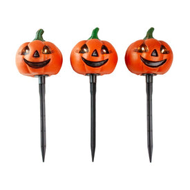 Lighted Jack-O'-Lantern Halloween Pathway Markers Set of 3