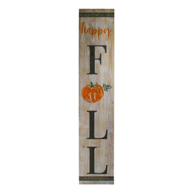 48" Orange and Black Wooden "Happy Fall" Wall Sign