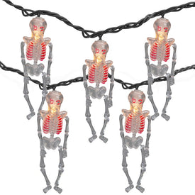 10-Count Skeleton Halloween Lights with 7.5' Black Wire