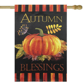 40" x 28" Autumn Blessings and Pumpkin Outdoor Garden Flag