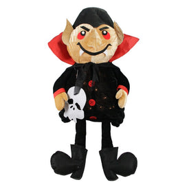 35" Black and Red Lighted Creepy Count Dracula Vampire Halloween Tabletop Decor