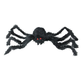 24" Fuzzy Spider with Red Eyes Halloween Decoration
