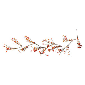 5' x 6" Unlit Autumn Harvest Berries and Leaves Rustic Twig Artificial Thanksgiving Garland
