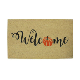Orange Pumpkin "Welcome" Fall Harvest 18" x 30" Outdoor Doormat